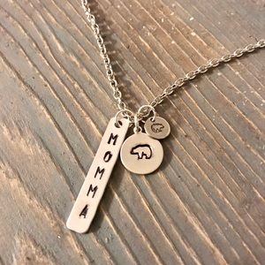handmade Jewelry - Hand stamped Momma Bear necklace handmade Jewelry - Hand stamped Momma Bear necklace